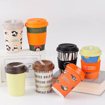 Customization 350ML Bamboo Fiber Coffee Cup Promotional Products