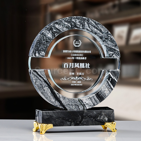 Customization Creative Disc Marble Crystal Seat Promotional Products