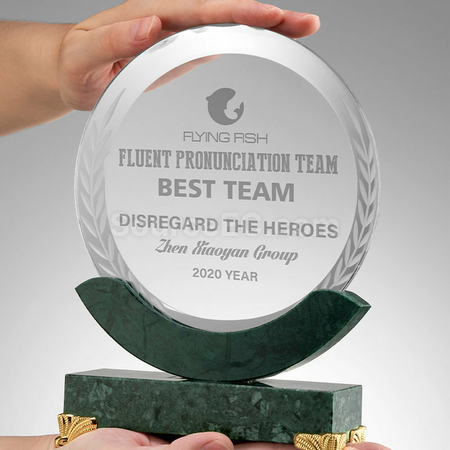 Customization Creative Disc Marble Crystal Seat Promotional Products
