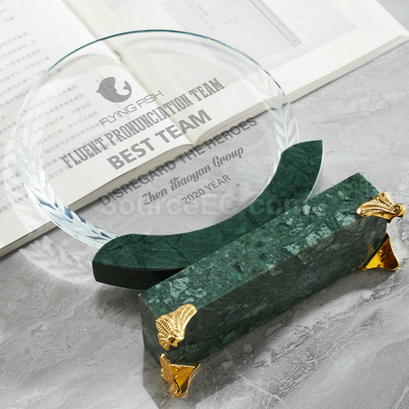 Customization Creative Disc Marble Crystal Seat Promotional Products