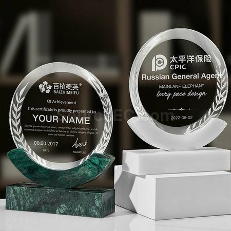 Customization Creative Disc Marble Crystal Seat Promotional Products