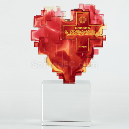 Customization Colored Glaze Crystal Trophy Promotional Products
