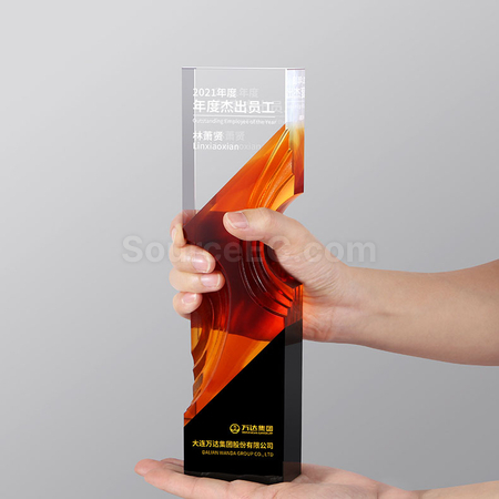 Customization Colored Glaze Crystal Trophy Promotional Products