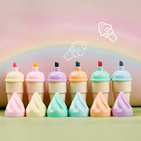 Customization Sugar Cone shaped Fluorescent Pen Promotional Products