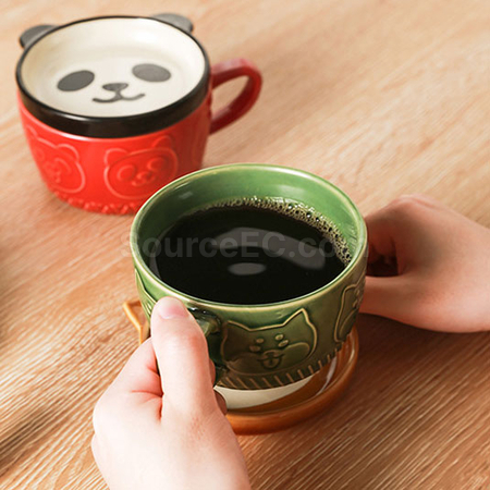 Customization Kawaii Japanese Mug with Lid Promotional Products