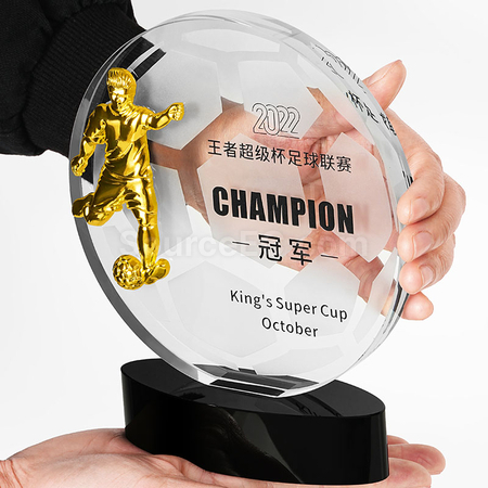 Customization FootBall Crystal Trophy Promotional Products