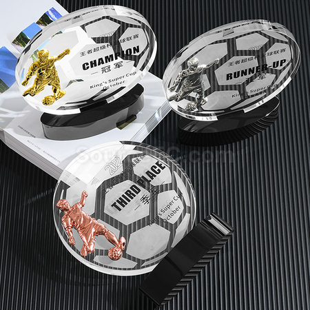 Customization FootBall Crystal Trophy Promotional Products