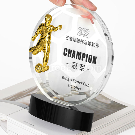 Customization FootBall Crystal Trophy Promotional Products