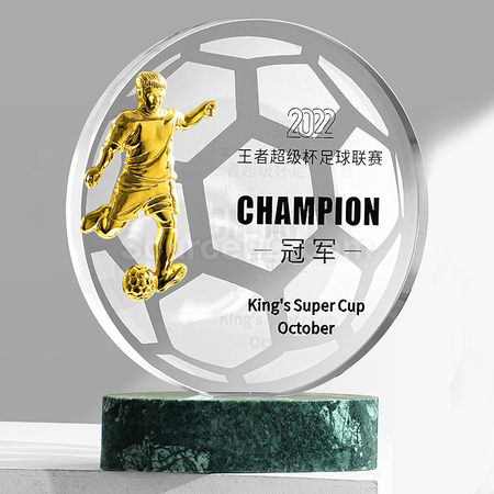 Customization FootBall Crystal Trophy Promotional Products