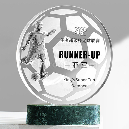 Customization FootBall Crystal Trophy Promotional Products