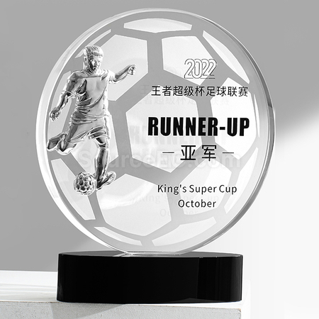 Customization FootBall Crystal Trophy Promotional Products