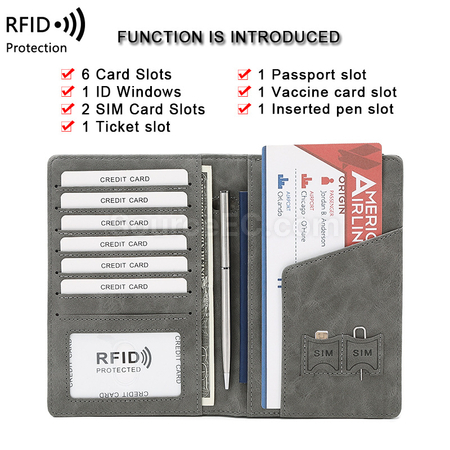 Customization Pu RFID Passport Case Promotional Products