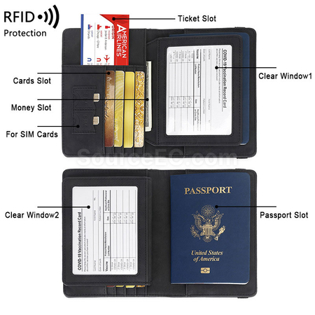 Customization Pu RFID Passport Case Promotional Products