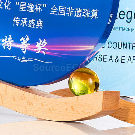 Customization Moon Wooden Crystal Medal Promotional Products