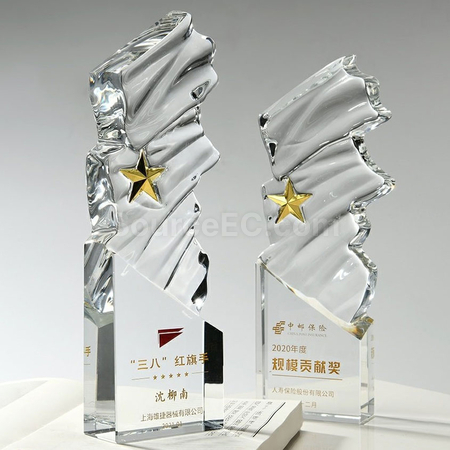 Customization Water Wave Crystal Trophy Promotional Products