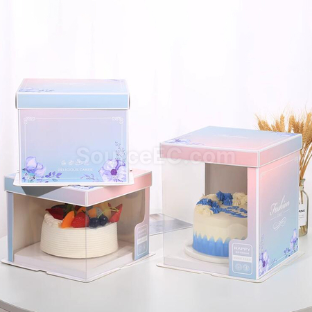 Customization Fully transparent cake packaging box Promotional Products