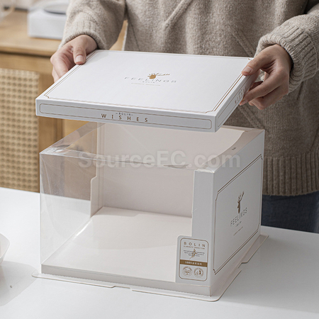 Customization Fully transparent cake packaging box Promotional Products
