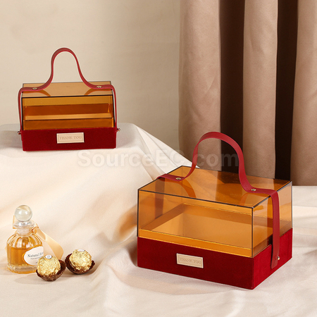 Customization Transparent Acrylic Portable Gift Box Promotional Products