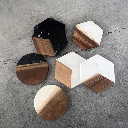 Customization Marble and Wood Coaster Promotional Products