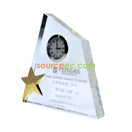 Customization Clock Crystal Trophy Promotional Products