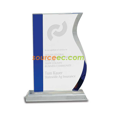 Customization Blue Crystal Trophy Promotional Products