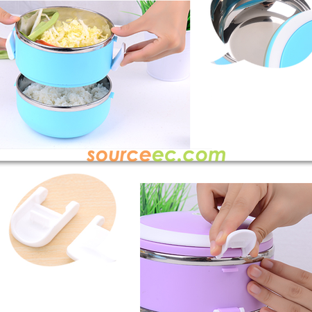 Customization Two-layer Stainless Steel Insulation  Lunch Box Promotional Products