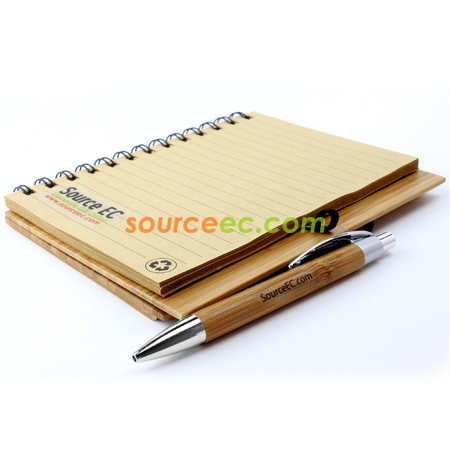 Customization Bamboo Notebook With Pen Promotional Products