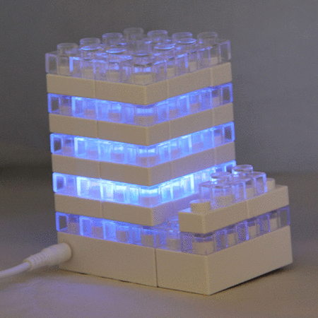 Gattola 3-In-1 Small Brick Pen Holder, With Light Effect