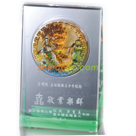 Customization Colored Glaze Crystal Block Promotional Products