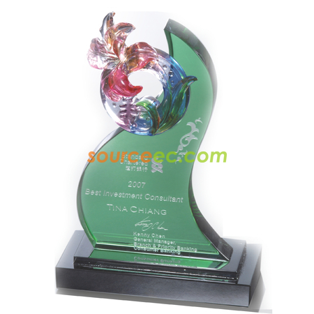 Customization Colored Glaze Crystal Trophies-Outshine Promotional Products