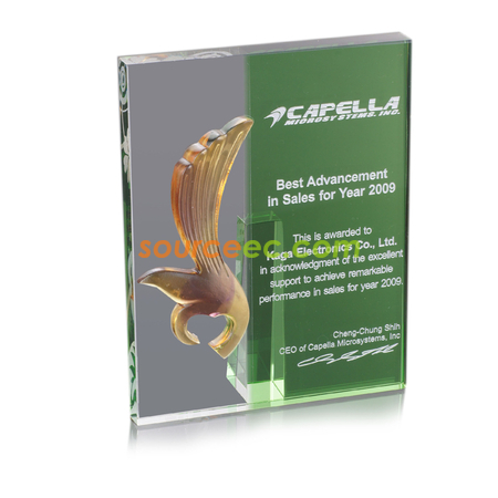 Customization Colored Glaze Crystal Block - Confidence Promotional Products