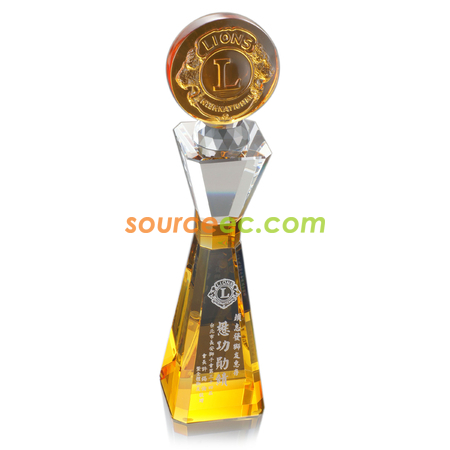 Customization Colored Glaze Crystal Trophies Promotional Products