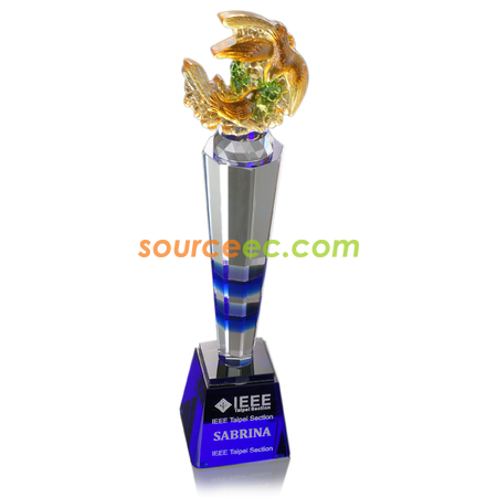 Customization Colored Glaze Crystal Trophies Promotional Products