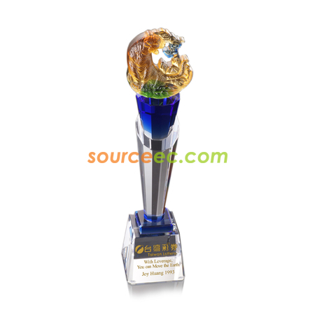 Customization Colored Glaze Crystal Trophies Promotional Products