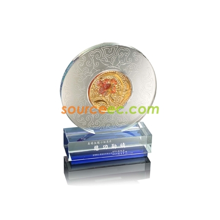 Customization Colored Glaze Crystal Trophies Promotional Products