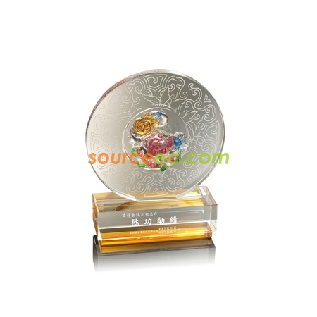 Customization Colored Glaze Crystal Trophies Promotional Products