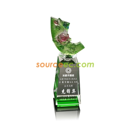 Customization Colored Glaze Crystal Trophies Promotional Products