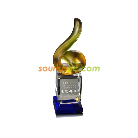 Customization Colored Glaze Crystal Trophies Promotional Products