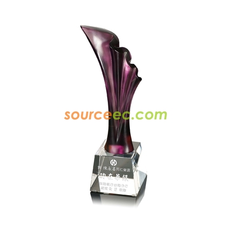 Customization Colored Glaze Crystal Trophies  Promotional Products