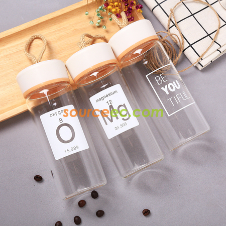 Customization 400ML Wood Grain Glass Promotional Products