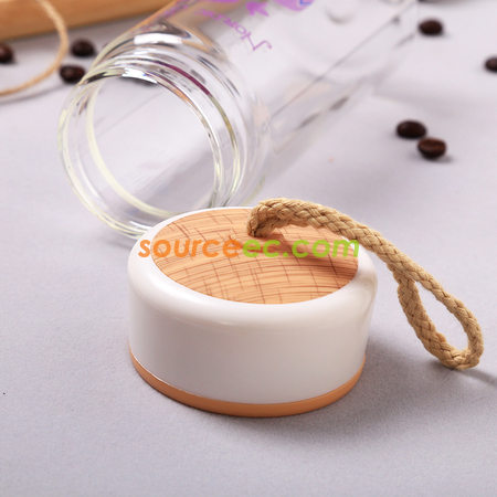 Customization 400ML Wood Grain Glass Promotional Products