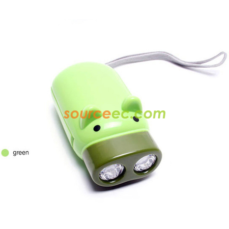 Customization Green Piggy Flashlight Promotional Products
