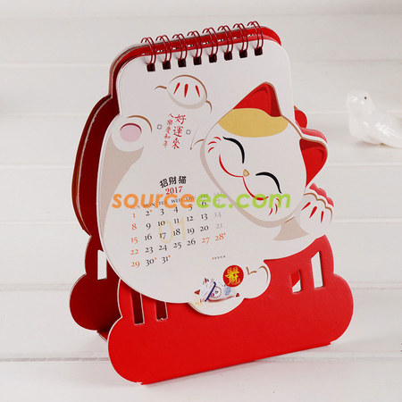 Customization Lucky Cat Desk Calendar Promotional Products
