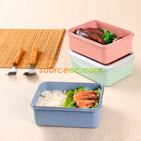 Customization 2000ML Wheat Straw Lunchbox Promotional Products