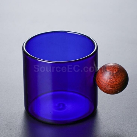 Customization Colored Glass With Wooden Handle Promotional Products