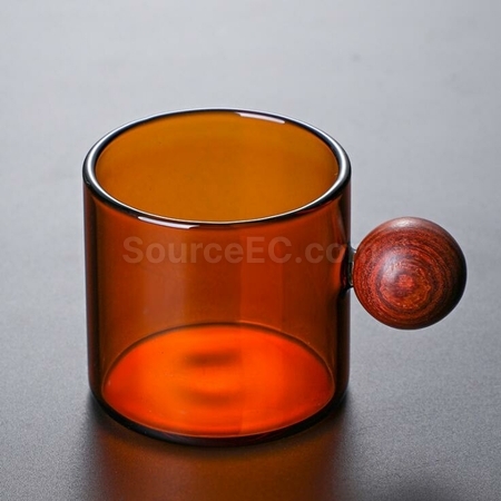 Customization Colored Glass With Wooden Handle Promotional Products