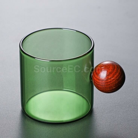 Customization Colored Glass With Wooden Handle Promotional Products