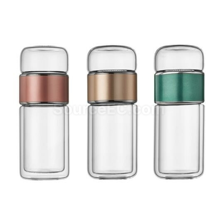 Customization 280ML Portable Glass Bottle with Infuser Promotional Products