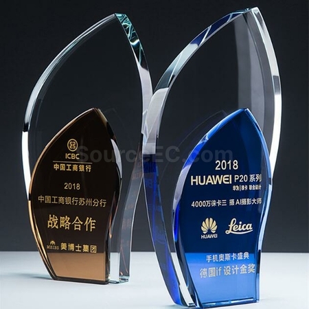 Customization Two-Tone Crystal Trophy Promotional Products