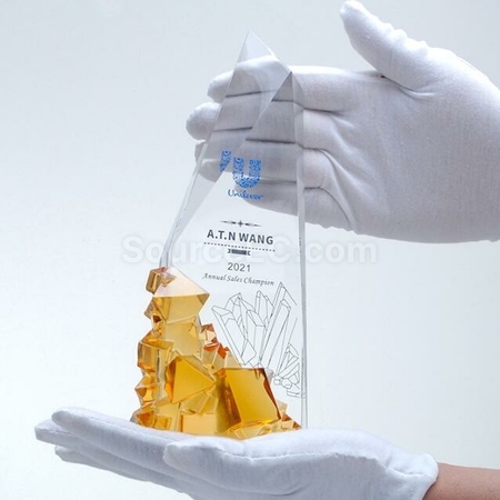 Customization Rush Hour Glass Crystal Trophy Promotional Products